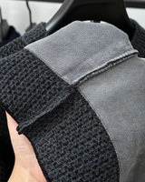 Jersey tricotat texturat pentru bărbați cu gât rotund pentru iarnă