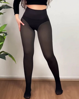 Colanți termici cu centură modelatoare cu efect de piele pentru femei