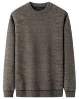 Jersey tricotat texturat pentru bărbați cu gât rotund pentru iarnă