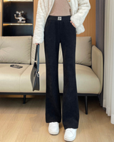 Pantaloni în dungi cu picior lat și căptușeală din fleece®