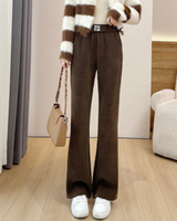 Pantaloni în dungi cu picior lat și căptușeală din fleece®