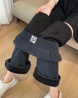 Pantaloni în dungi cu picior lat și căptușeală din fleece®