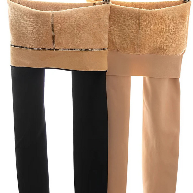Colanți termici cu efect de piele pentru femei