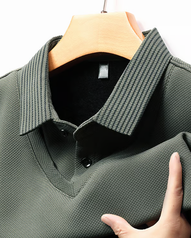 Cămașă Din Două Piese Cu Guler Cu Dungi False Pentru Bărbați