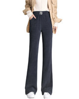 Pantaloni în dungi cu picior lat și căptușeală din fleece®