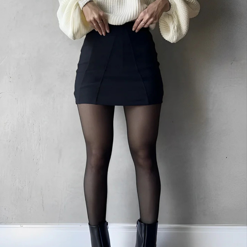 Colanți termici cu efect de piele pentru femei