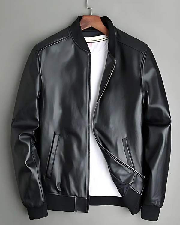 Jachetă bomber din piele pentru bărbați