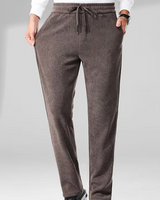 Pantaloni Casual din Velur cu Talie Elastică Pentru Bărbați