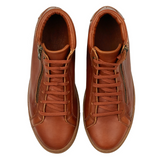 Botine casual din piele pentru bărbați cu închidere laterală cu fermoar