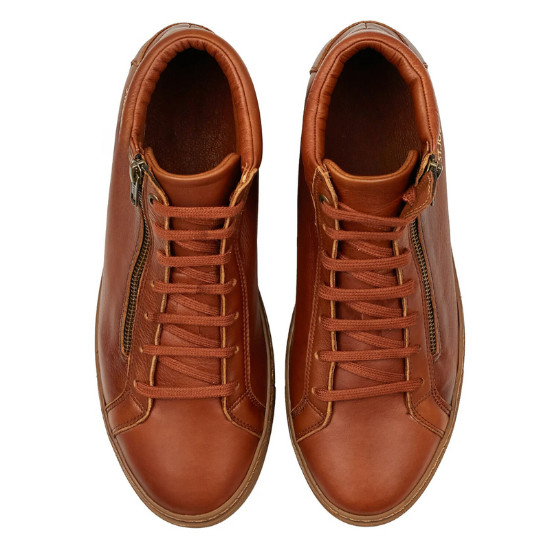 Botine casual din piele pentru bărbați cu închidere laterală cu fermoar