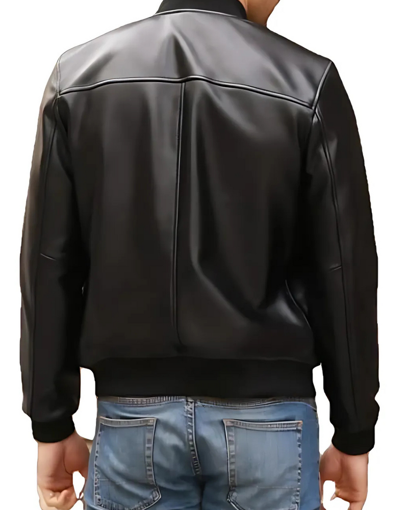 Jachetă bomber din piele pentru bărbați