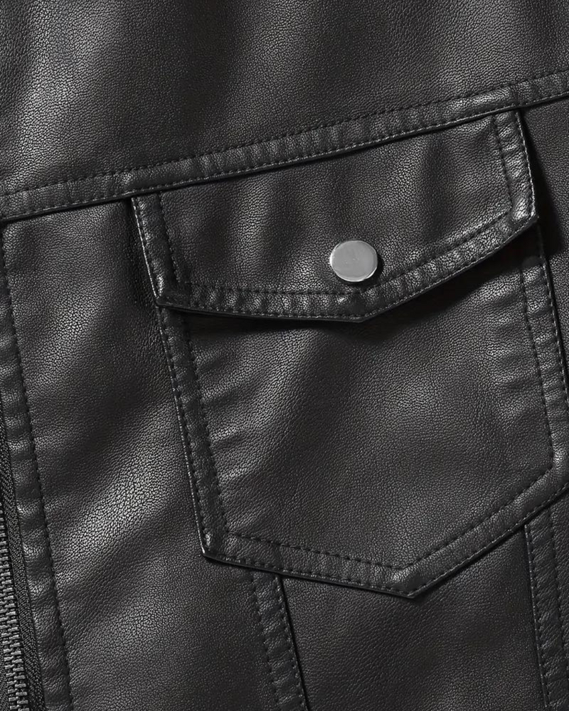 Jachetă bărbătească din piele cu rever