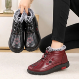 Botine din piele cu talpă antiderapantă pentru femei, realizate manual