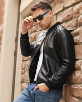 Jachetă bomber din piele pentru bărbați