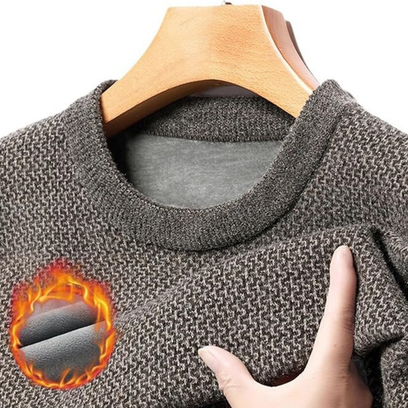 Jersey Termic Tricotat Clasic Pentru Bărbați Cu Gât Rotund