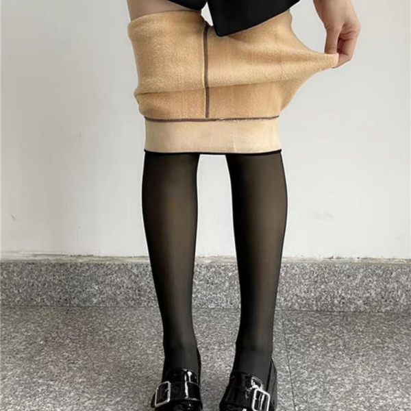 Colanți termici cu efect de piele pentru femei