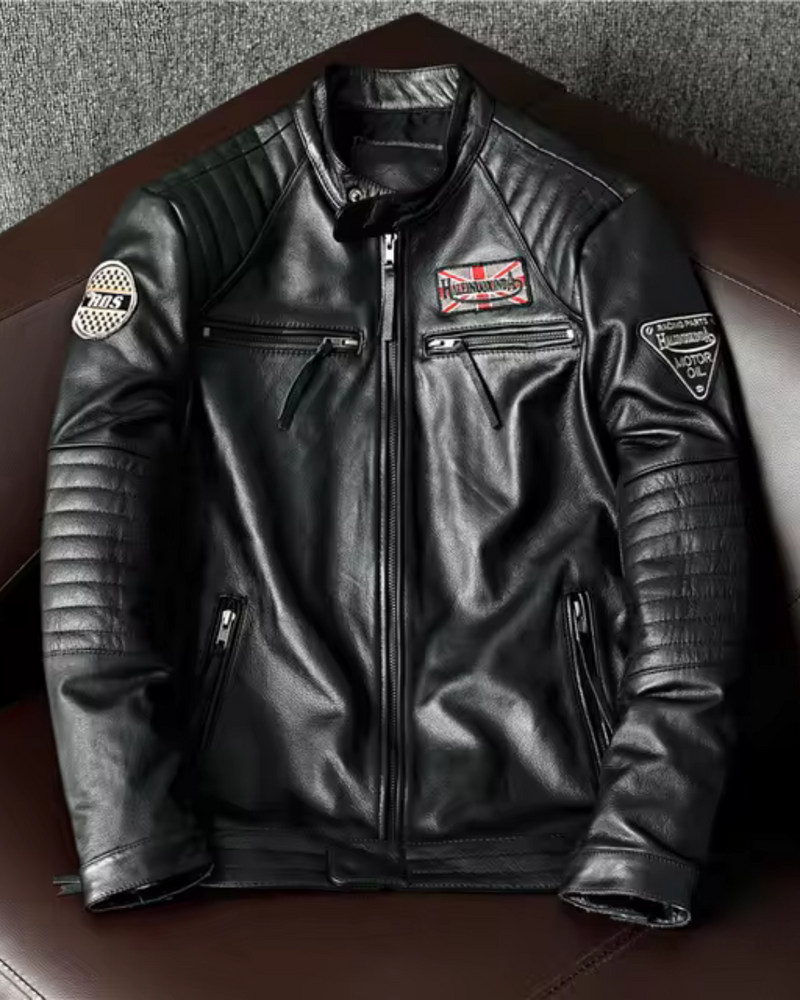 Jachetă din piele naturală pentru bărbați și femei