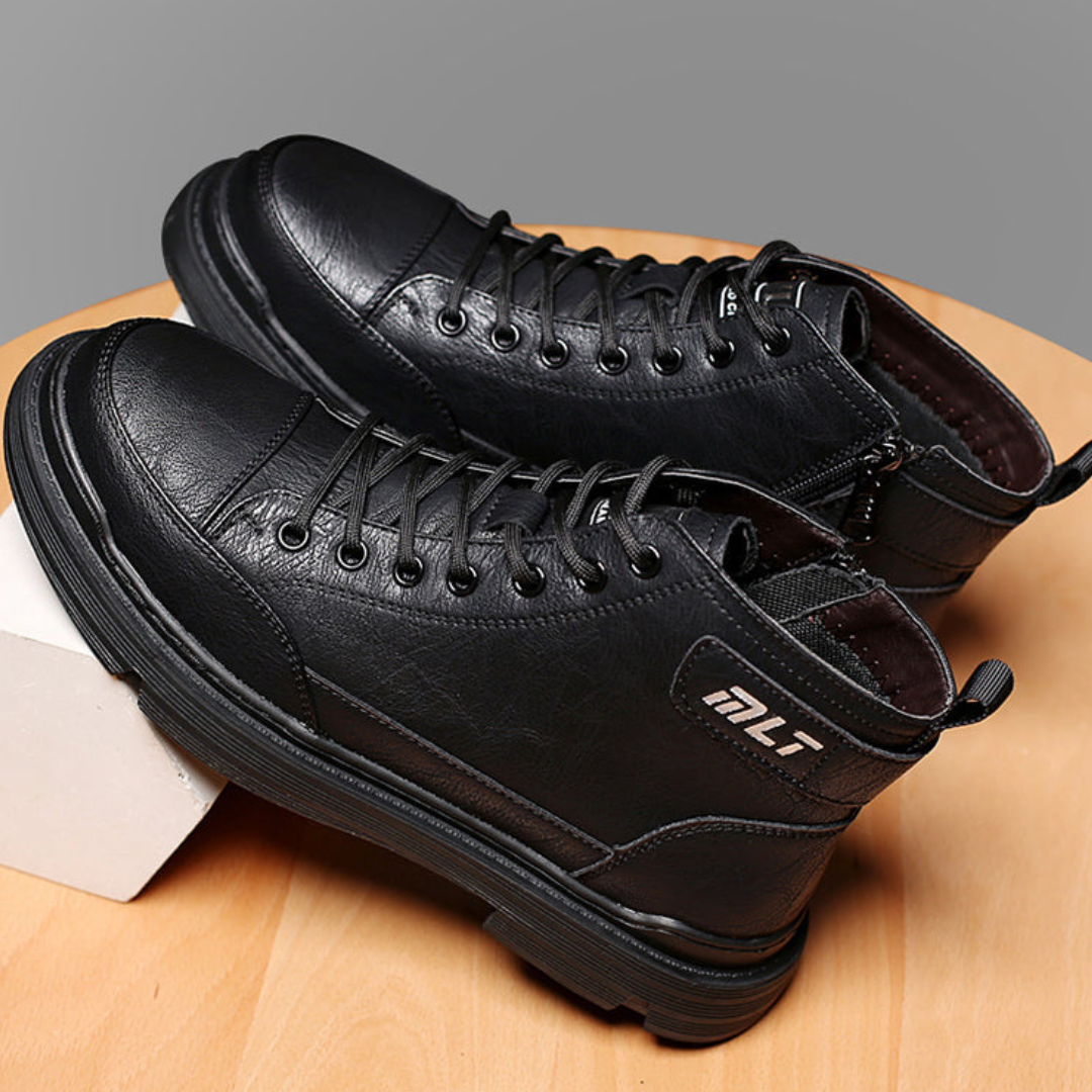 Cizme din piele pentru bărbați cu căptușeală din folar