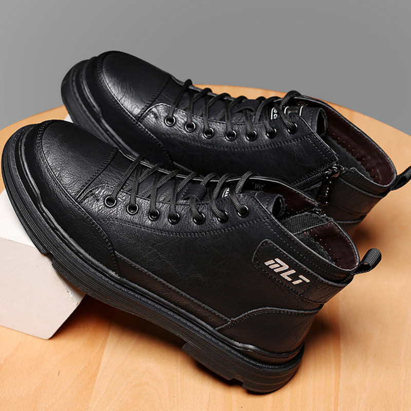 Cizme din piele pentru bărbați cu căptușeală din folar